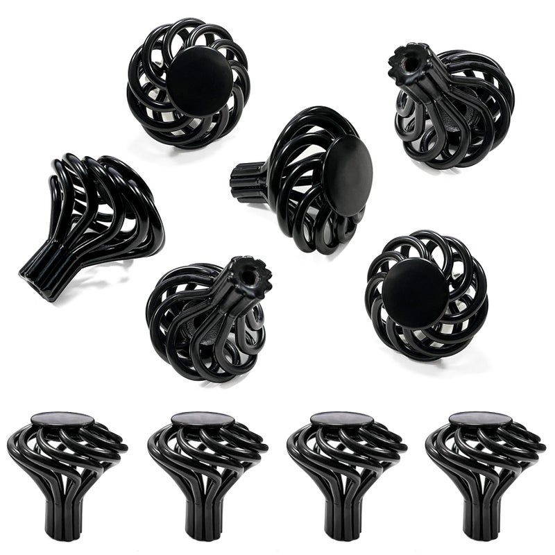 Lorigun Black Cabinet Knobs, Drawer Knobs for Dresser, Cupboard Door Knobs Round Alloy Knob with Screw, Single Hole Closet Door Knob Kitchen Cabinet Hardware 10 Pcs - Image 1